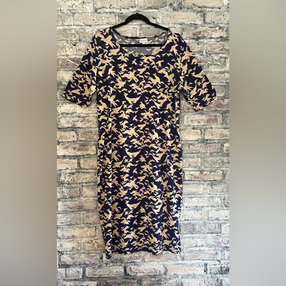 Lularoe maxi dress with a colorful bird pattern. Smoke & pet free home.